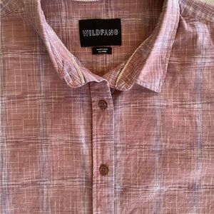 Wildfang Men's Rust Checkered Shirt XL Button-Up